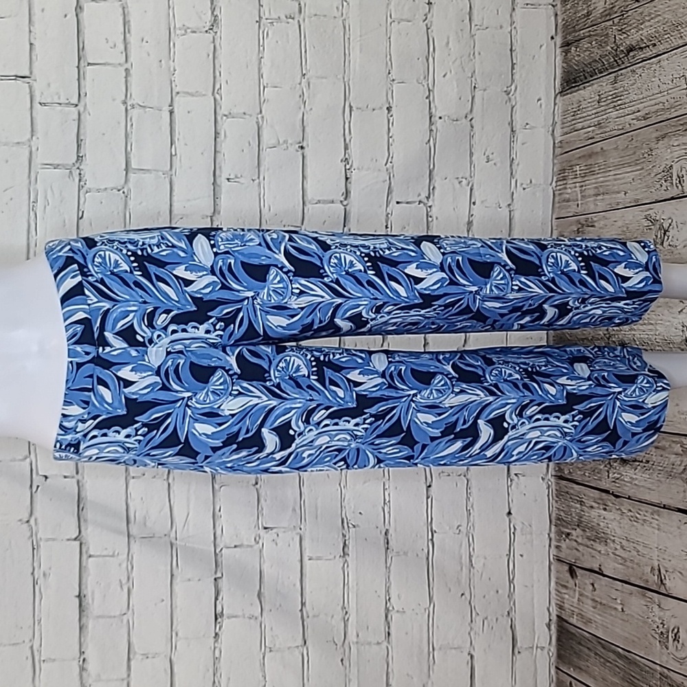 Lilly Pulitzer Avery Flowy Wide Leg Crop Pant in High Tide Navy You're the Zest